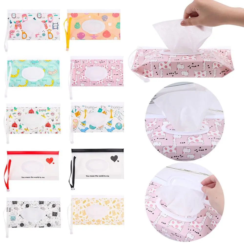 Useful EVA Wet Wipes Bag Snap-Strap Flip Cover Wipes Holder Case Refillable Portable Carrying Case Outdoor