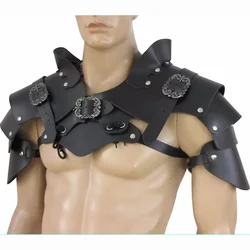 Steampunk Roman Gladiator Warrior PU Leather Shoulder Armor Pauldrons Viking Knight Samurai Cosplay Costume Props Men