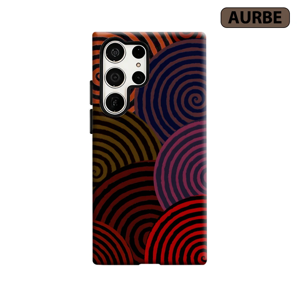 Multicolor Spiral Discs Phone Case for Samsung Galaxy S26 S25 Ultra S24 S23 Ultra Plus Shockproof Double Layer Tough Back Cover