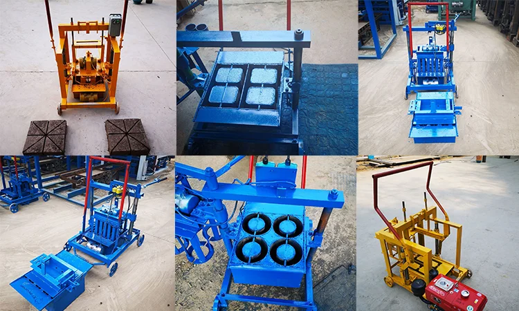 Mobile Manual Hollow Brick Block Maker Concrete Cement Brick Block Making Machine