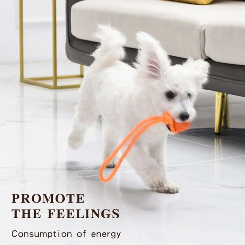 Cotton Rope Dog Teething Toy  Dog Tooth Cleaning Pet Dog Interactive Reflective Rope Training Teeth-Resistant Rope Ball Toys