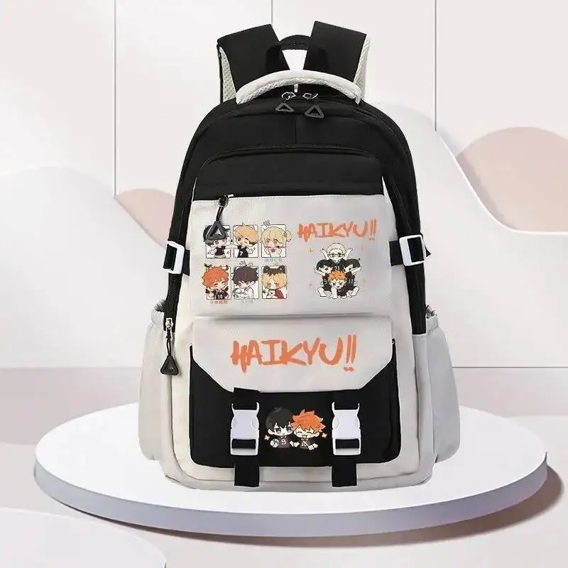 

Anime Game Breathable Mesh Black Blue Brown Green Purple Haikyuu Student Teens School Bags Backpacks