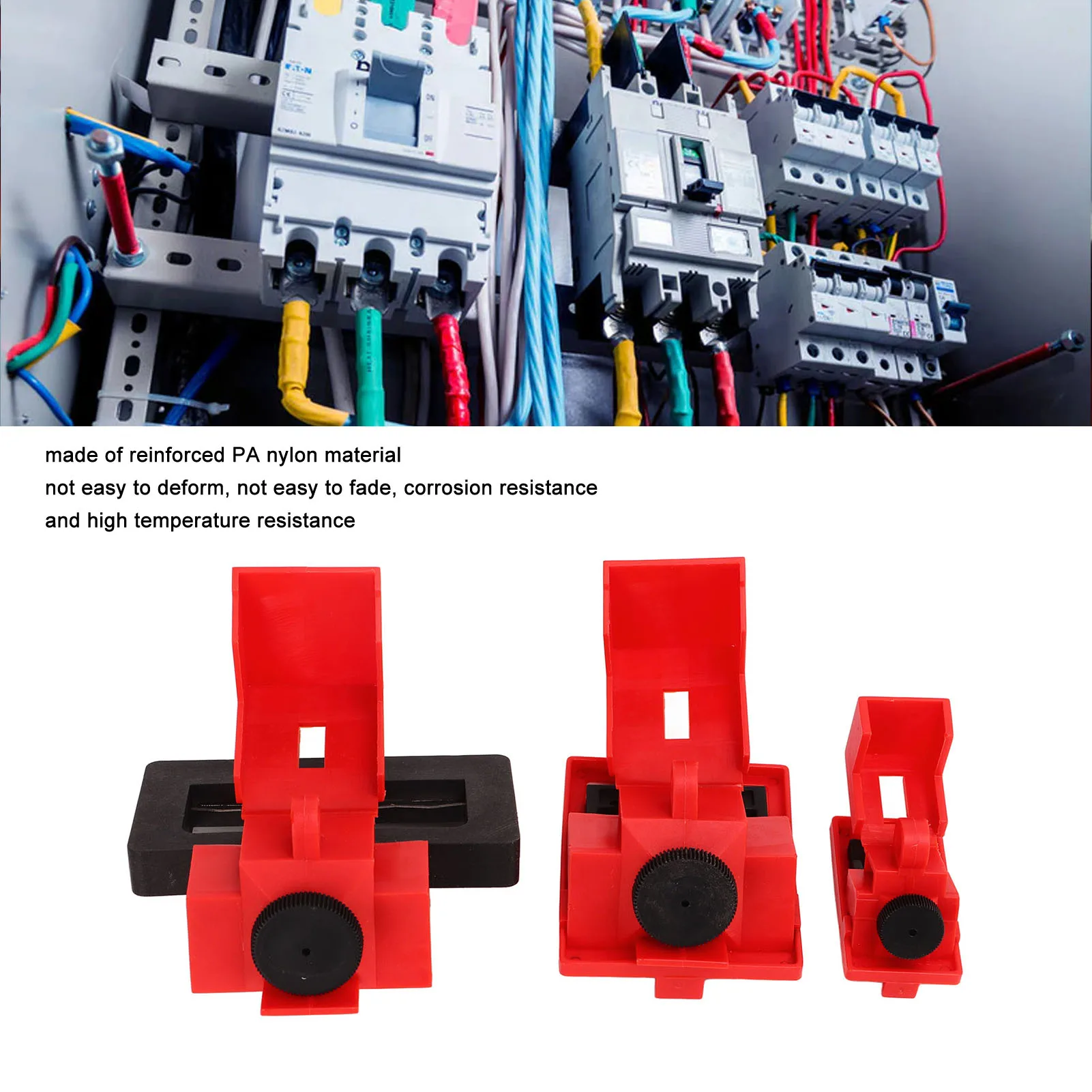 12 قطعة من جهاز قفل قواطع القطب الواحد، مشبك قواطع النايلون على قفل Tagout Kit