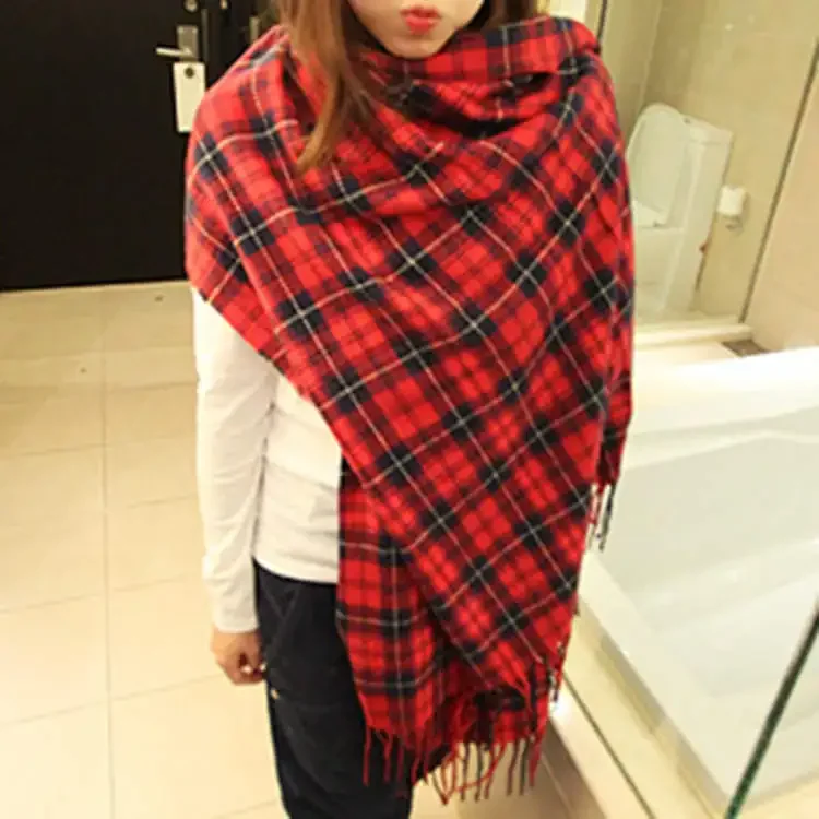 Women Warm classic lattice Scarf Fashion Casual popular Cashmere Couple Plaid Winter Men business Unisex muffler hijab