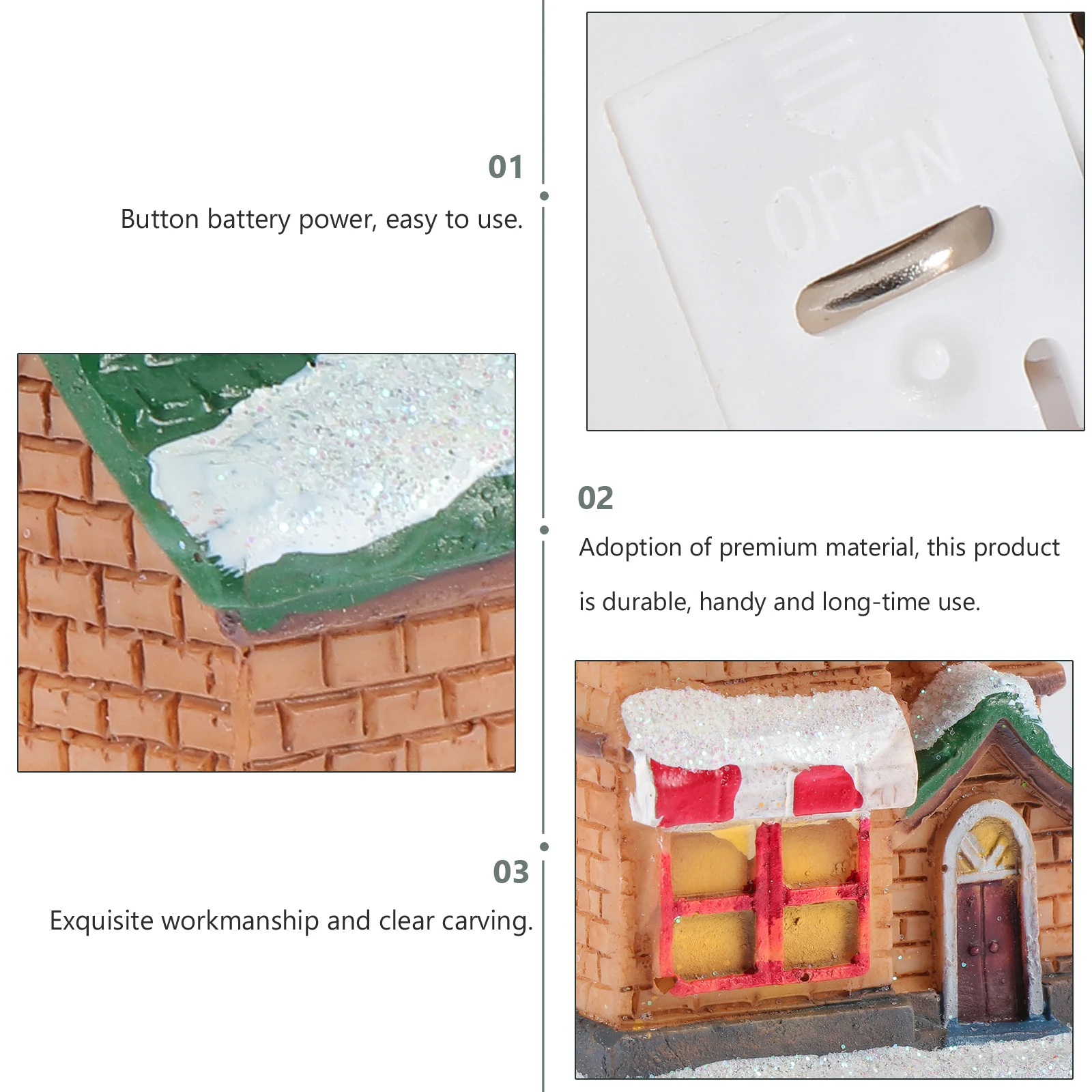 

2Pcs Resin Decor Mini Christmas Shaped Ornament Premium Quality Long Term Use Festive Desktop Decoration Gift Choice