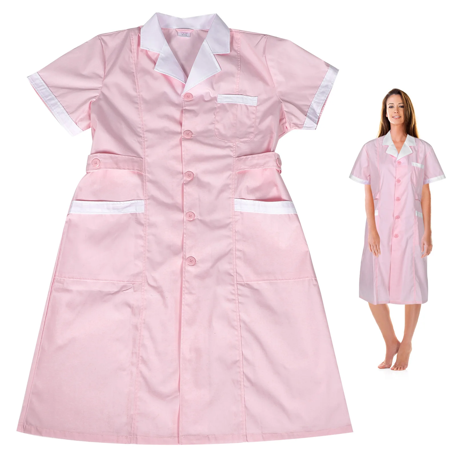 

Nurse Uniform Lightweight Lab Coat Hospital Work Clothes Nursing Costume White Coat White Uniform Costume Scrubs
