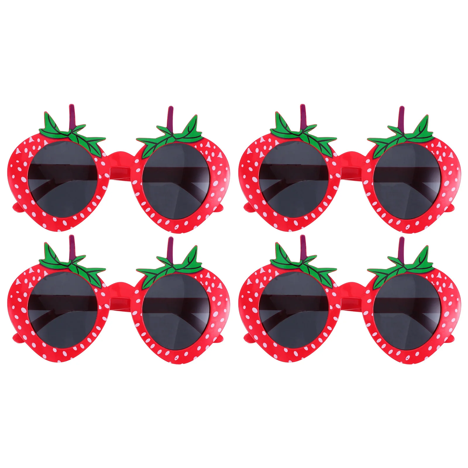 

4Pcs Strawberry Sunglasses Fruit Shape Lightweight Cute Party Glasses Birthday Props Strawberry Accessories Women