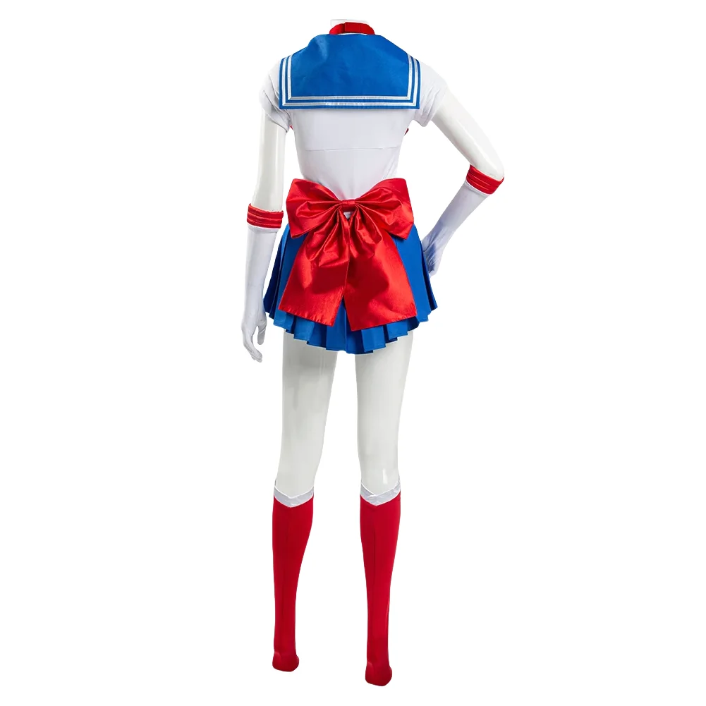 Anime Sailor Moon Costume Cosplay Tsukino Usagi Uniform Dress outfit Cosplay parrucca gialla Halloween Carnivl Party Women Kids