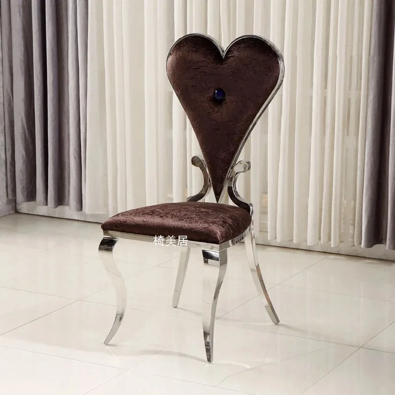 ！@Brown High Lounge Dining Chairs Minimalist Fancy Balcony Kitchen Nordic Chair Ergonomic Modern Sillas De Comedor Furniture