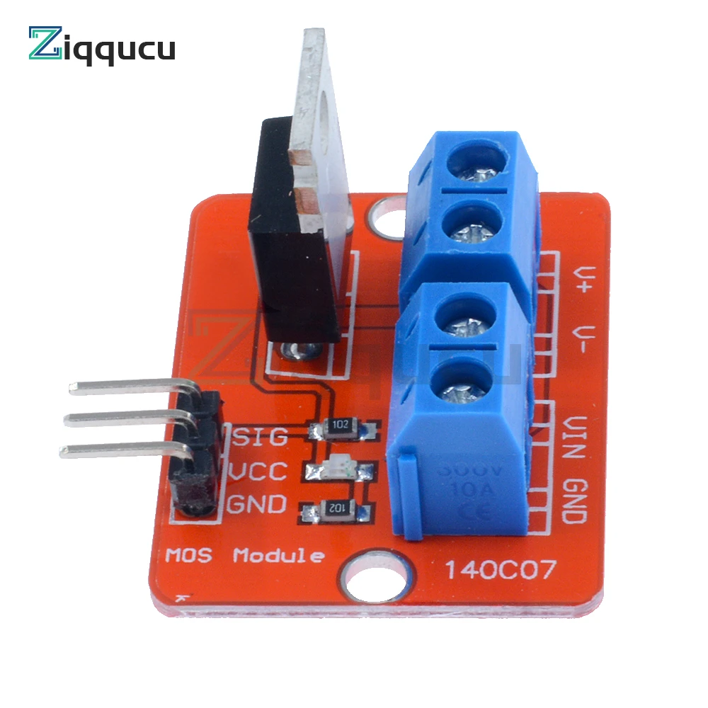 5PCS Top Mosfet Button IRF520 Mosfet Driver Module For Arduino MCU ARM Raspberry Pi 3.3v-5V IRF520 Power MOS PWM Dimming LED