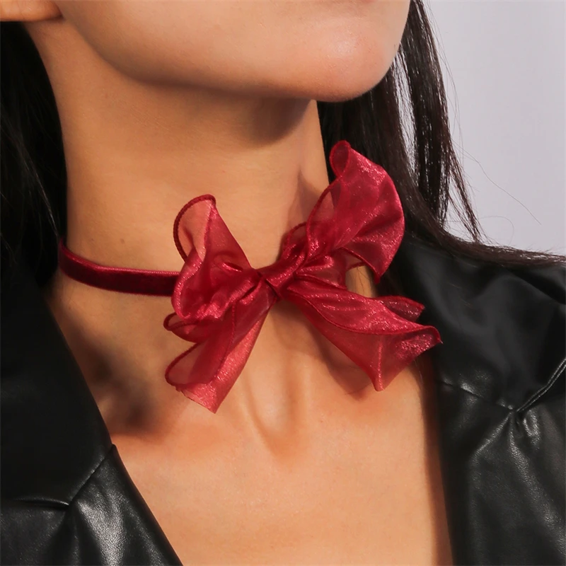 Modische Samtkette für Damen, koreanischer Stil, Schleifen-Choker, Mädchen-Party- und Festivalschmuck, Dekoration – Detail 12