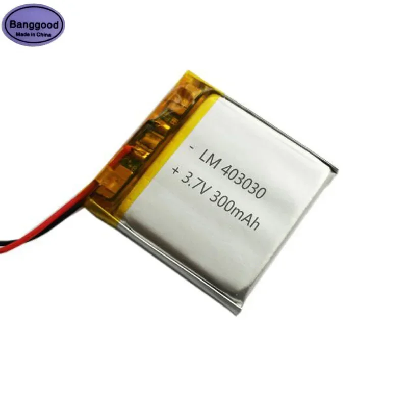 1PC 300mAh 3.7V 403030 043030 Lipo Polymer Lithium Rechargeable Li-ion Battery Cells for GPS MP3 MP4 Watch Wireless