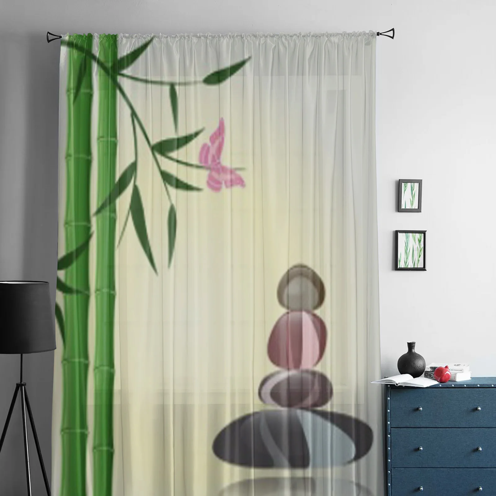 Bamboo Clean Shiny Stones Sheer Curtains For Bedroom Living Room Tulle Curtains For Kitchen Window Voile Curtains