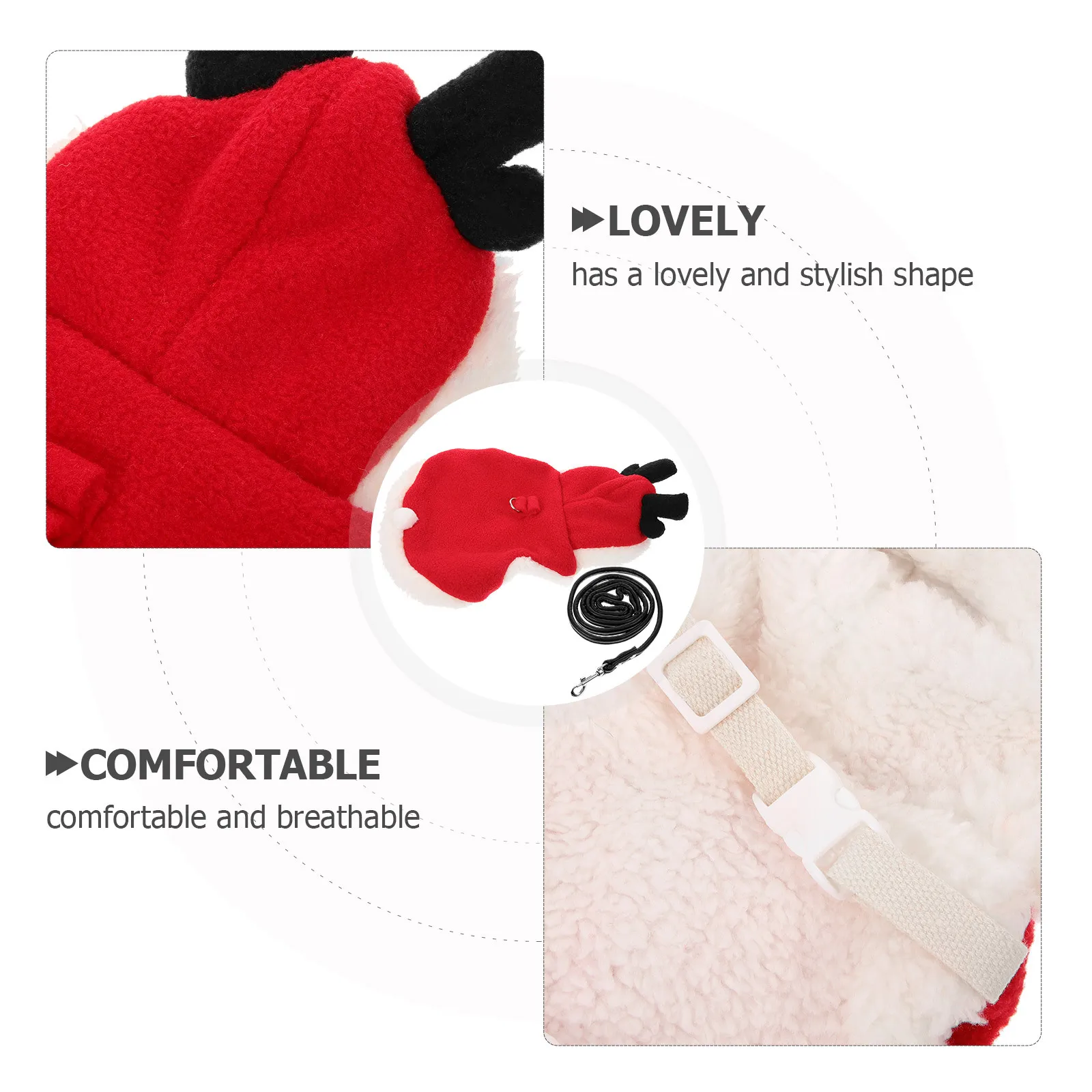 Christmas Rabbit Harness and Leash Adjustable Small Animal Walking Rope Kit Breathable Pet Vest for Outdoor Walking Secure