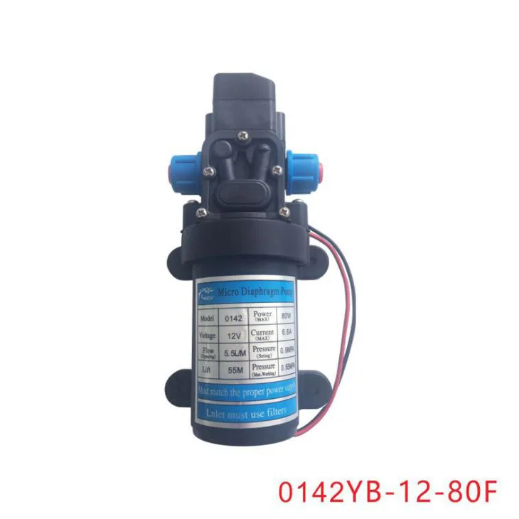 12V80W 130PSI 5.5l/min 12v dc 80w automatic pressure switch type with cooling fan pressure micro diaphragm water pump