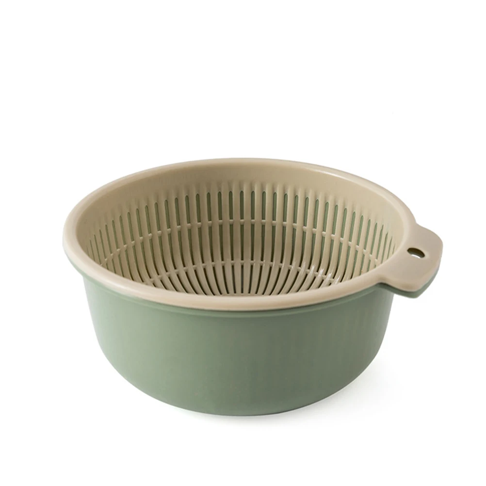 

Double-Layer Draining Basket Multifunctional Fruit Vegetable Wash Colanders Nordic Size Mesh Hole Design Quick Drainage