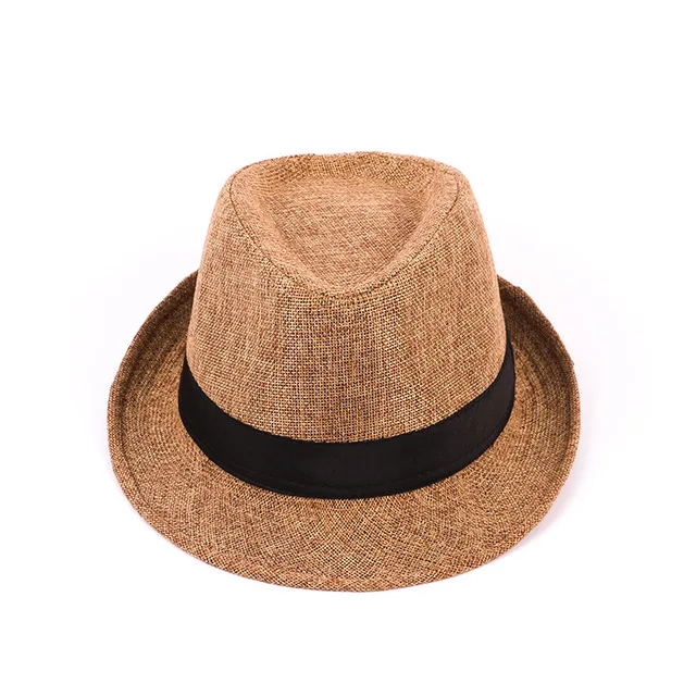 Men\'s Handsome Hats Jazz Cotton Linen Pure Hat Imitation Linen Sun Visor Hat Fashion Accessories