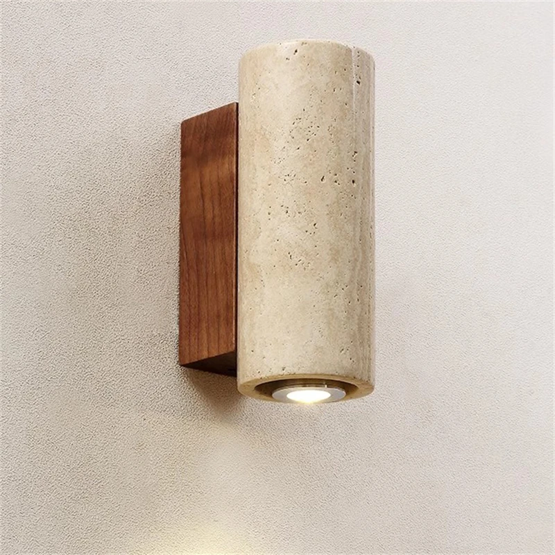 

LED Natural Stone Wall Lamp Wabi-sabi Bedroom Retro Wall Light Indoor Homestays Corridor Living Room Background Sconces Lighting