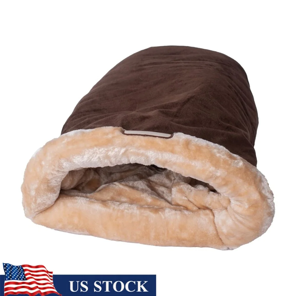 

Warm Cat Bed Faux Suede Faux Fur Machine Washable Cozy Pet Sleeping Bag Safe Comfortable Cushion Kittens and Cats
