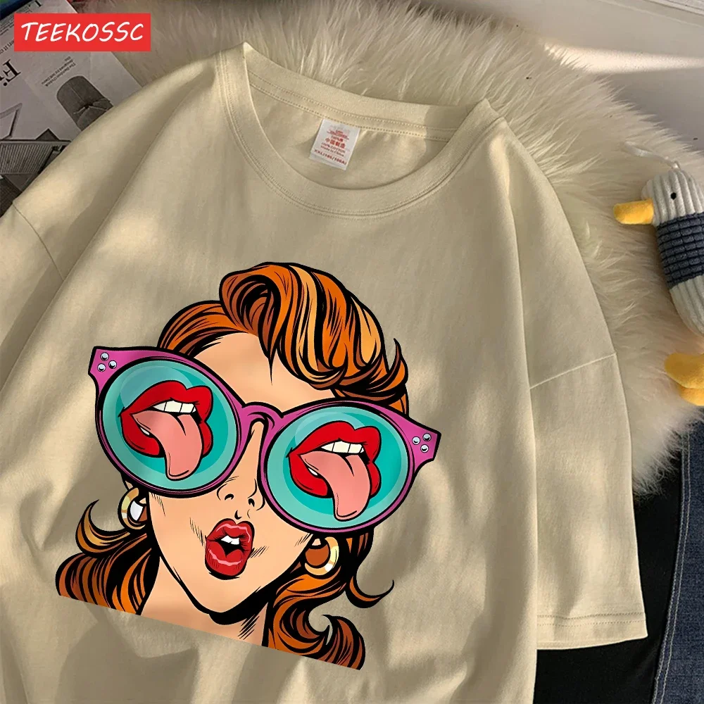 Casual  Women\'S T-Shirts Funny Comic American Women Printing Tops Oversize O-Neck Soft Short Sleeve Fashion Female Clothes