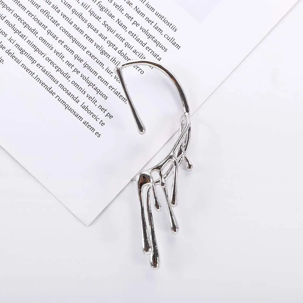 Hip-hop Unique Punk Hyperbole For Women Hook Earring Lava Melt Left Ear Hanging Clip Earrings