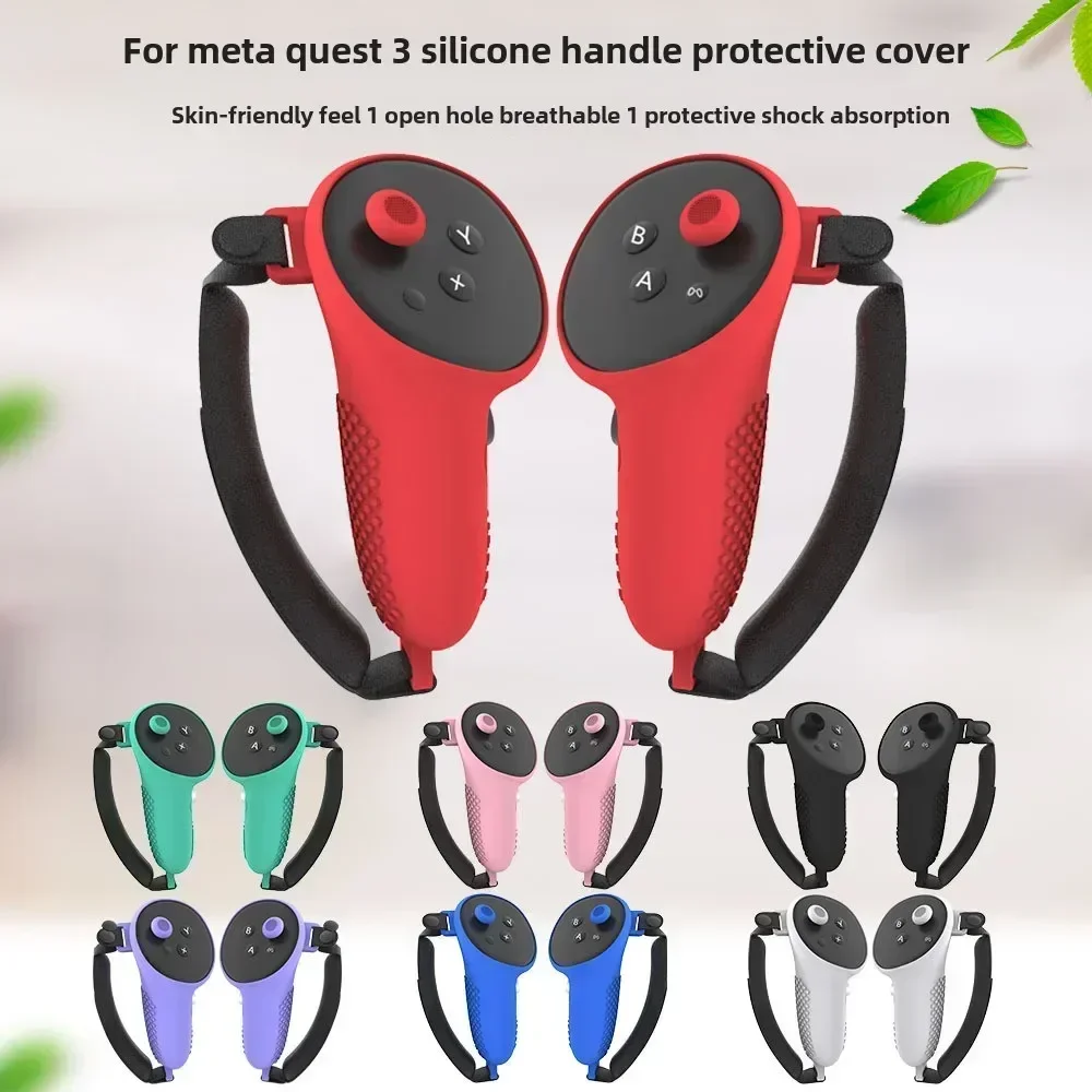 New Suitable for Meta Quest 3 Handle Silicone Protective Cover Anti slip and Anti fall for Quest 3S Accessories VR Accessories