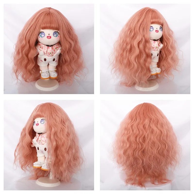 7 Different Slyles 20cm Plush Doll Hair Wigs Curly and Straight Cosplay Hair For 20cm Cotton KPOP Idol Figure Doll Stuffed Toys