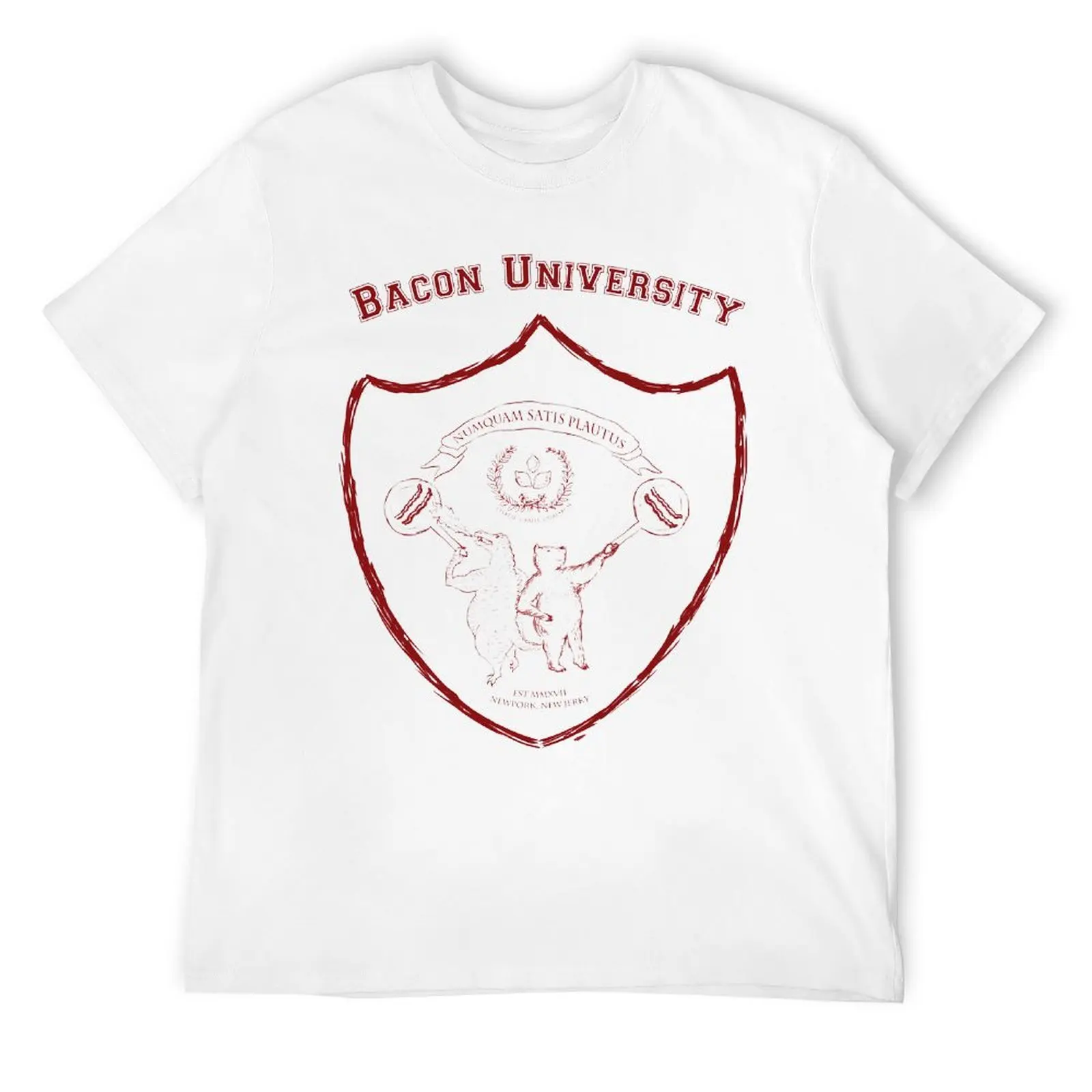 Teachers' Day Original Bacon University Hoodie Heather Oatmeal Tees Vintage T-shirt Harajuku  Sports  Geek Aactivity Competition