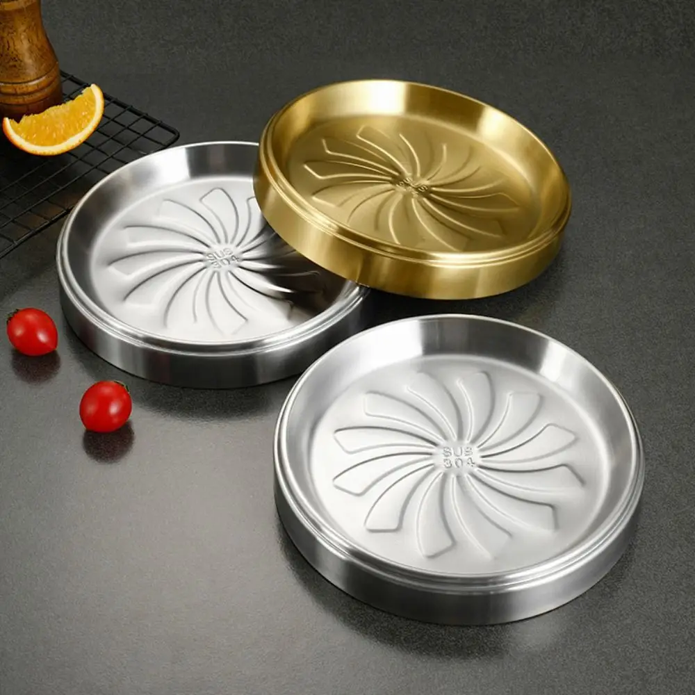 

Tableware 304 Stainless Steel Barbecue Tray Stacked Thickened Steak Plate Durable Reusable Storage Tray Kitchen Dishes