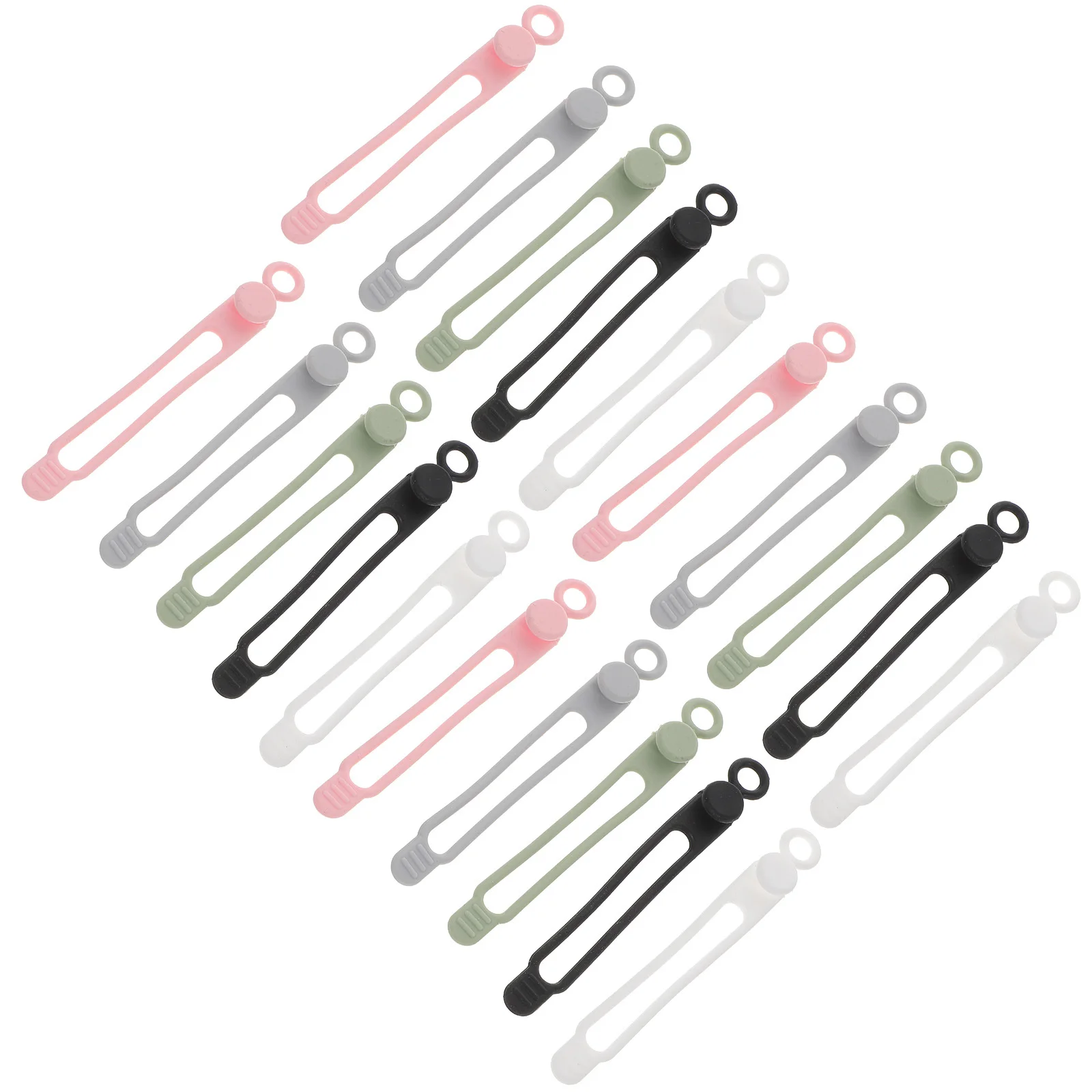 20 قطعة منظم الكابلات سيليكون قابل للتعديل الحبل قابلة لإعادة الاستخدام إدارة الأسلاك العلاقات للبيانات كابلات USB تخزين حارس التفاف #4