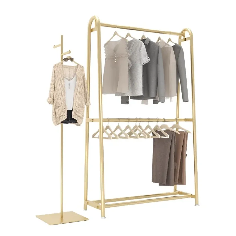 

Simple clothing store double-layer display rack