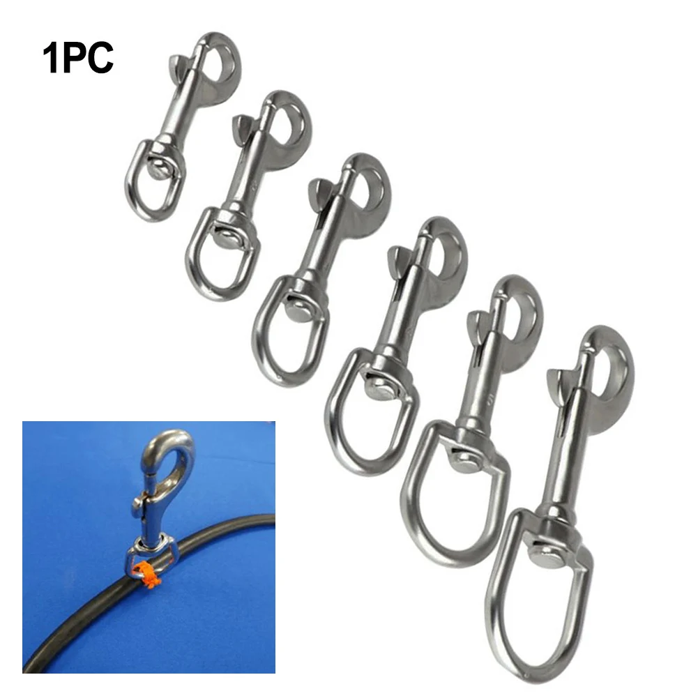 1Pcs Silver 316 Stainless Steel Swivel Eye Bolt Snap Spring Hook For Scuba Diving Bolt Snap Spring Hook Pet Snorkeling Equipment