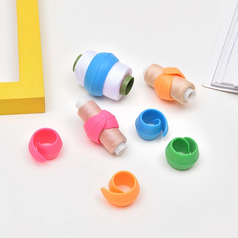 5/10 Stück Silikon-Fadenspulenringe, bunte Spulenhalter, Spulenhalter, Fadenspulenhalter, DIY-Handarbeits-Nähwerkzeuge – Detail 4