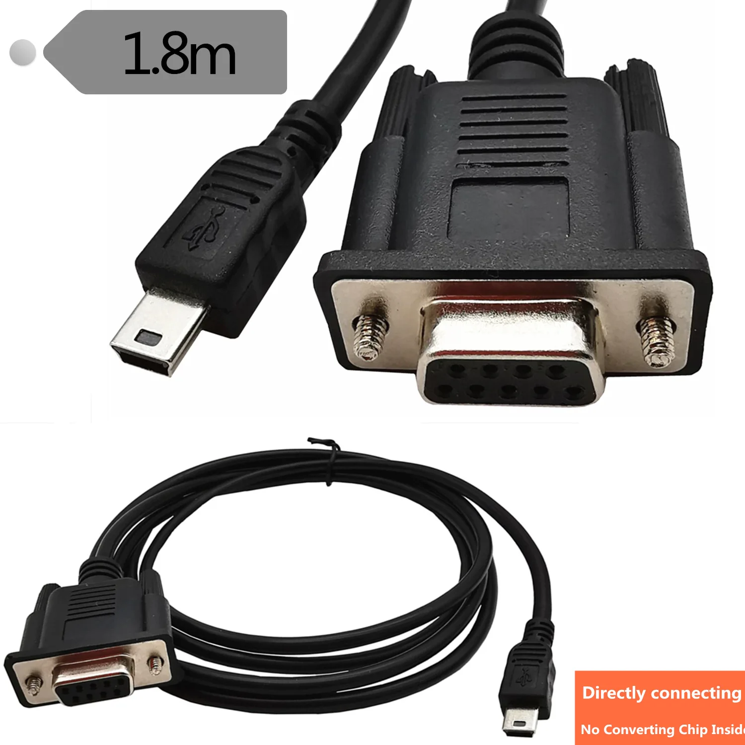 RS232 female to T-port mini USB5P DB9 female to mini USB5P male adapter cable 1.8m