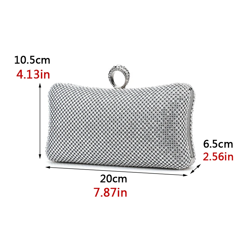 Ladies Evening Party Clutch Bag Evening Clutch Handbag Chain Women Wallet Purse for Cellphone Lipstick Wedding Clutch Silver