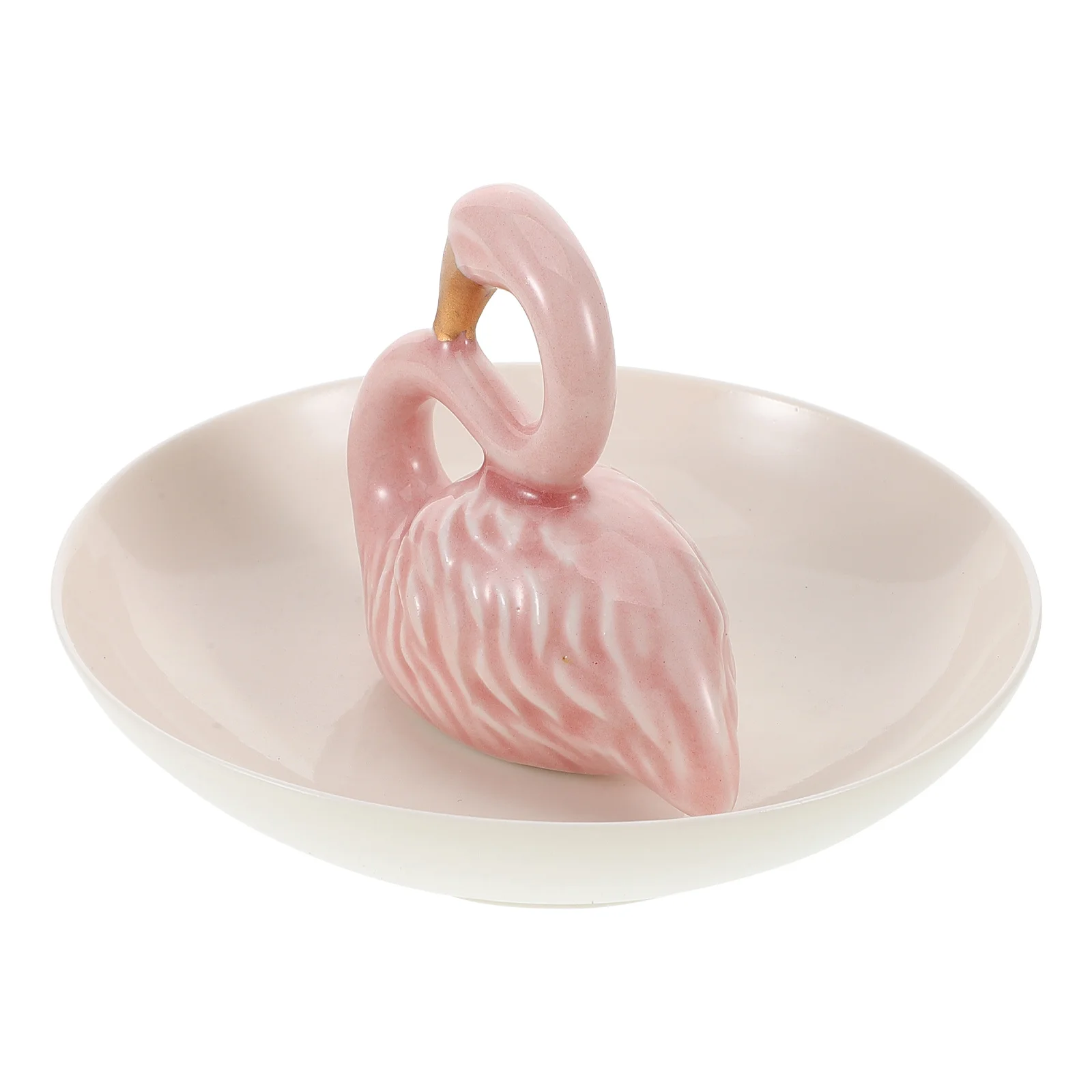 Flamingo Jewelry Tray Ceramic Ring Holder Decorative Trinket Plate Small Jewelry Organizer Storage Display Trinket Dish