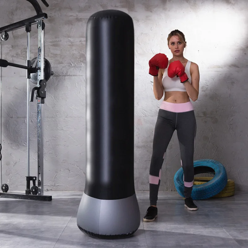 Inflatable Toy Boxing Column Children's Fitness Boxing Column Adult Inflatable Sandbag PVC Tumbler Fitness Striking Column