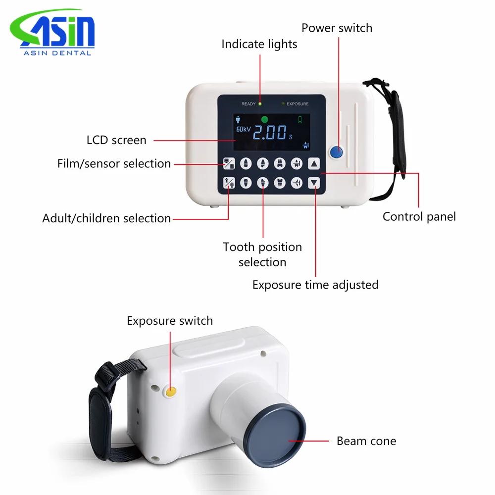 DEASIN Portable Dental x-ray machine High Frequency X Ray With Digital Sensor X-ray Film Oral Sensor Portable Equipment