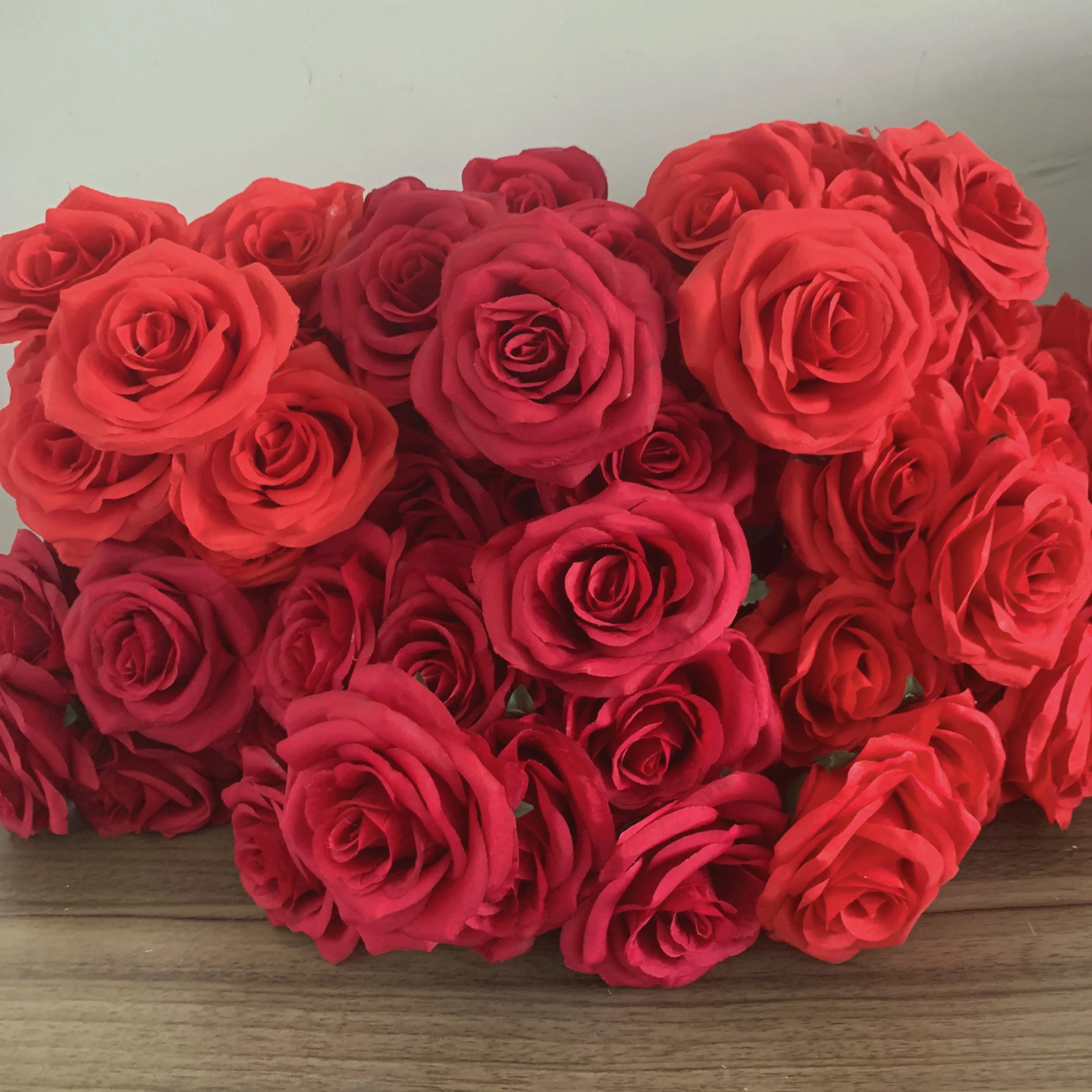 9Heads Roses Bouquet Artificial Flower red dark red wine red Rose Fake Rose Living Room  Decoration Wedding