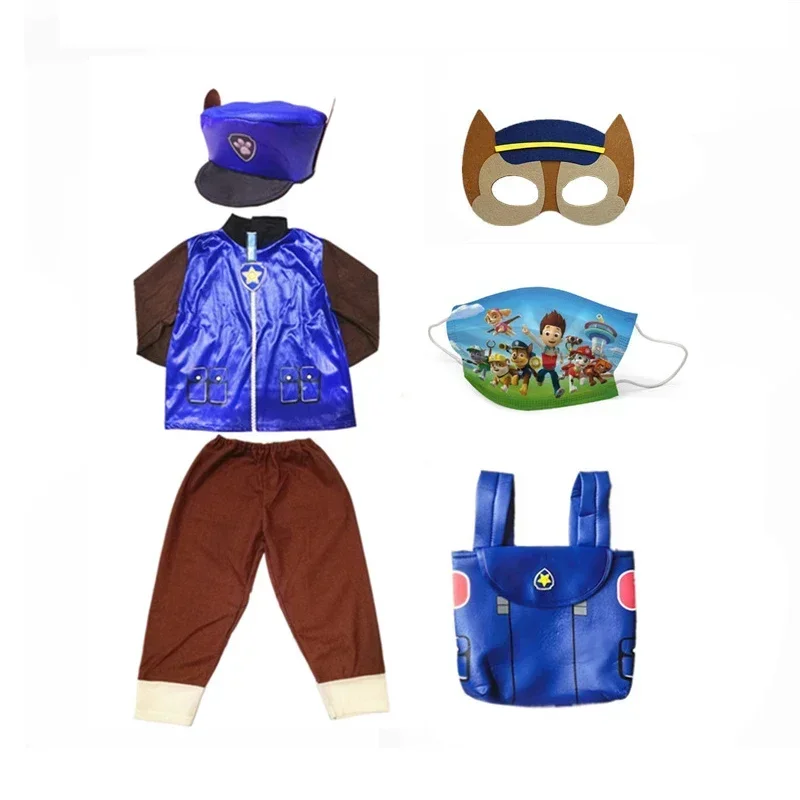 Anime Kinder Hunde-Patrouille Cosplay Kostüm Chase Skye Everest Zuma Rubble Rocky Komplettset mit Oberteil, Hose, Rucksack, Hut für Halloween-Party – Detail 17