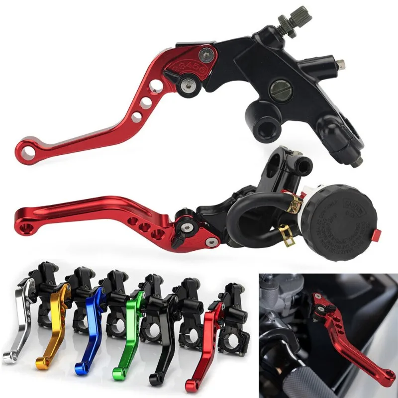 Universelles 7/8 Zoll (22 mm) Motorrad-Kupplungs- und Bremszylinder-Set mit Flüssigkeitsbehälter, Links+Rechts