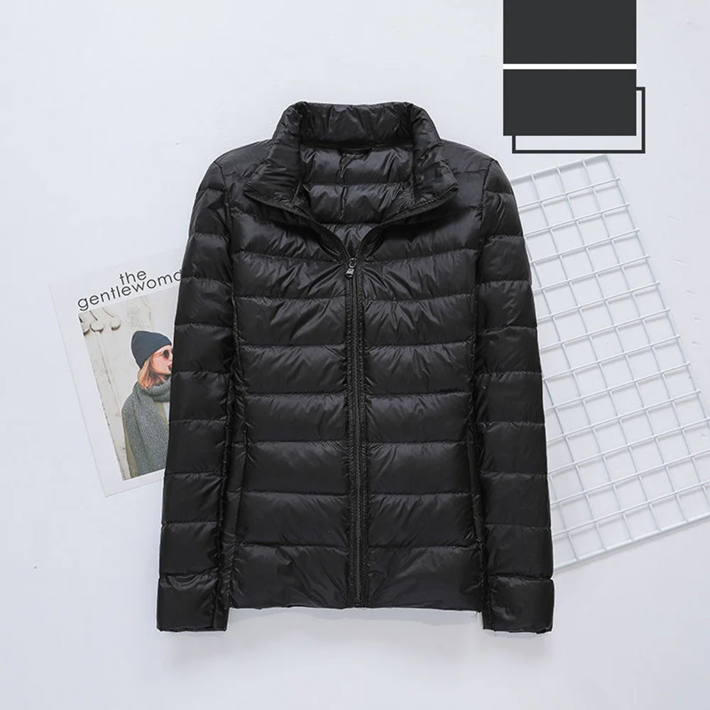 Down jacket ladies 2024 new short thin thick warm slim Korean white duck down Can be worn in plus size inside L To 6XL 7XL 8XL