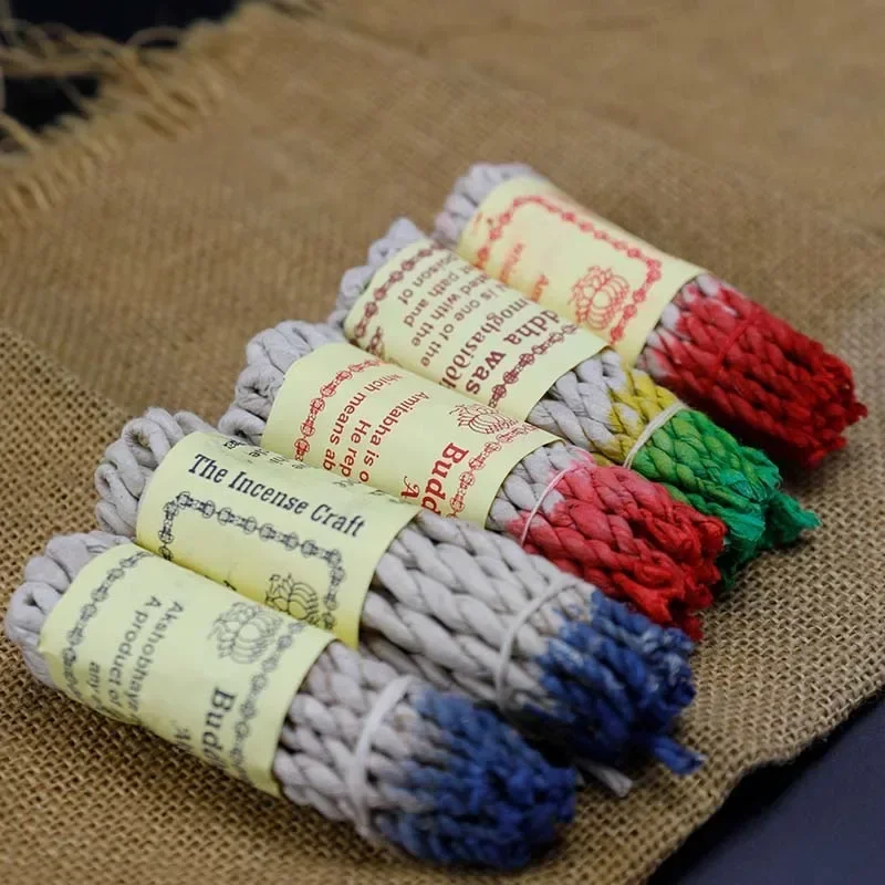 50/25pcs Handmade Nepal Rope Incense Aromatherapy Traditional White Sage Sandalwood Burning Rope Fragrance for Yoga Meditation