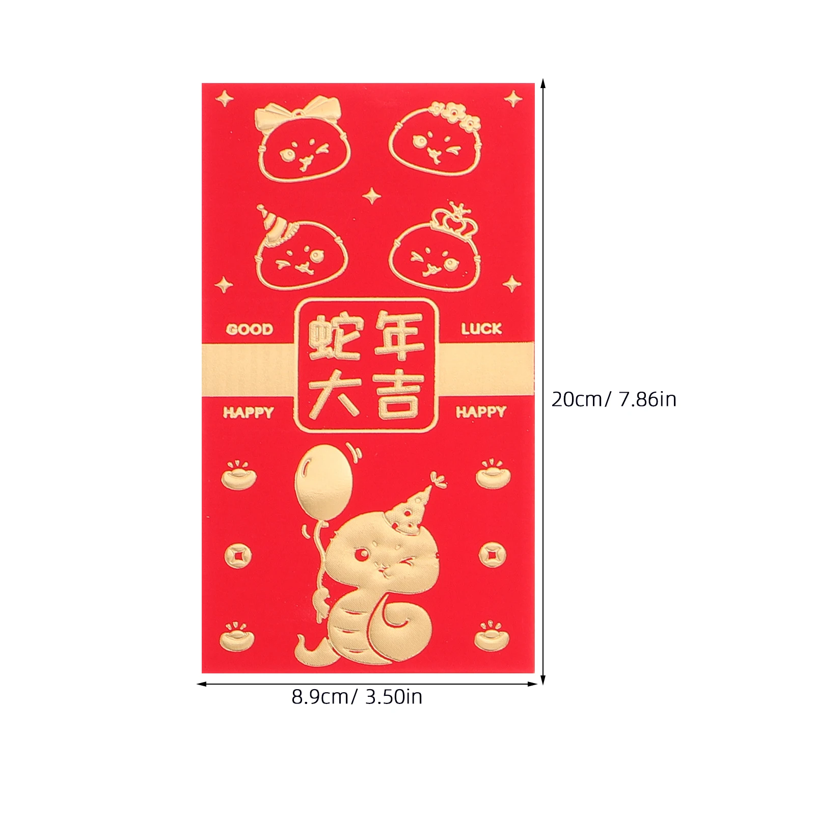 6 pezzi di Capodanno rosso creativo serpente design tasche rosse di grande capacità busta da sposa per Capodanno lunare bomboniere cinesi Hong