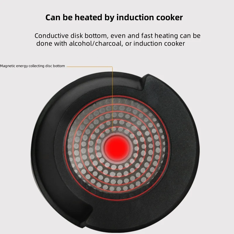 Sartén para parrilla multifuncional para el hogar, olla caliente para barbacoa, sartén antiadherente adecuada para Cocina de Inducción de llama abierta