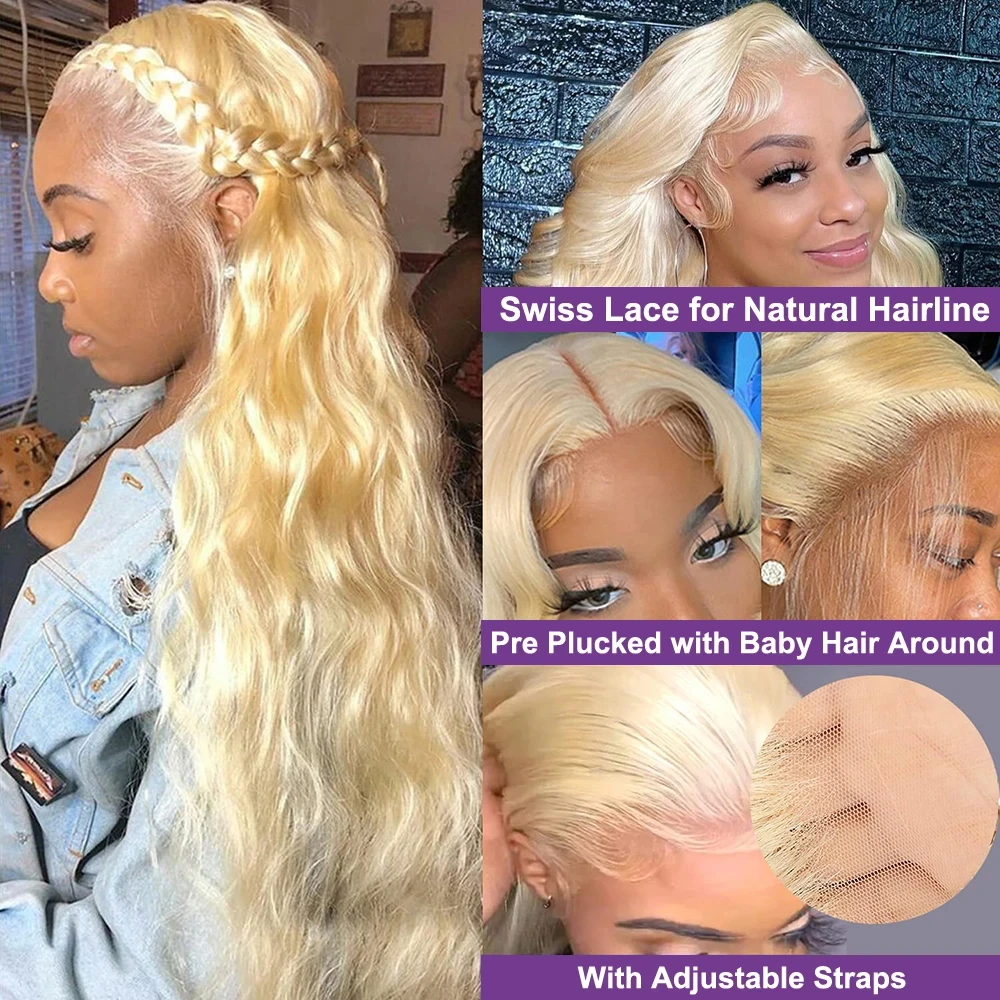 613 น้ําผึ้งสีบลอนด์ลูกไม้ด้านหน้าวิกผมผมมนุษย์ Pre Plucked Silver Grey Body Wave วิกผมมนุษย์ 13x4 HD วิกผมลูกไม้ด้านหน้าด้านหน้า