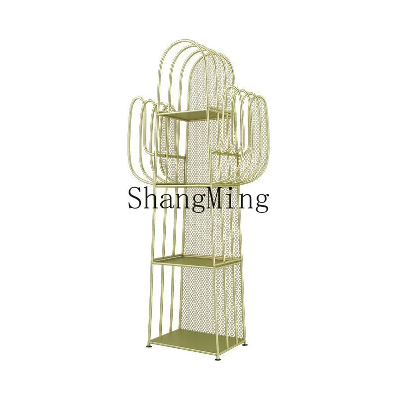 CL creative corner storage rackwrought iron cute cactus shelf living room bedroom floor