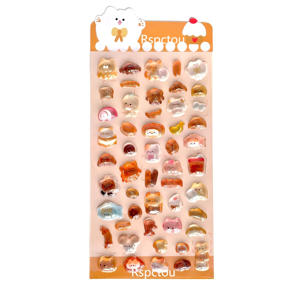 6 個かわいい漫画 3D エンボスダイヤモンドステッカーかわいいゴーストペンギンデカール DIY 電話ケーススクラップブッキング装飾レリーフステッカー