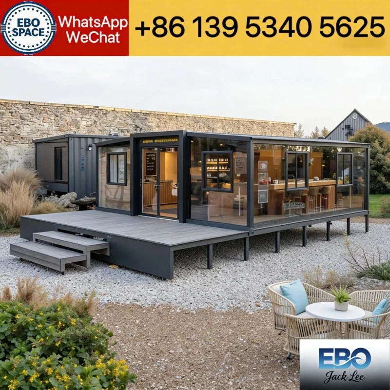 China Made Foldable House 20ft 30ft 40ft Prefab Modular Vacation Villa 2-3 Bedroom Expandable Container