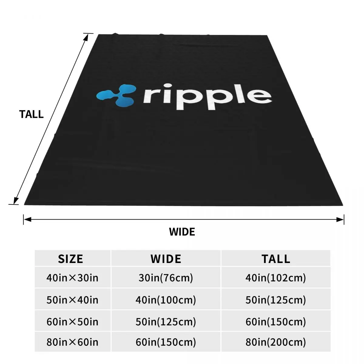 Ripple (XRP) Crypto Blanket Flannel Sofa Throw Blanket Lightweight for Couch Bedding Travel Throws Bedspread Quilt
